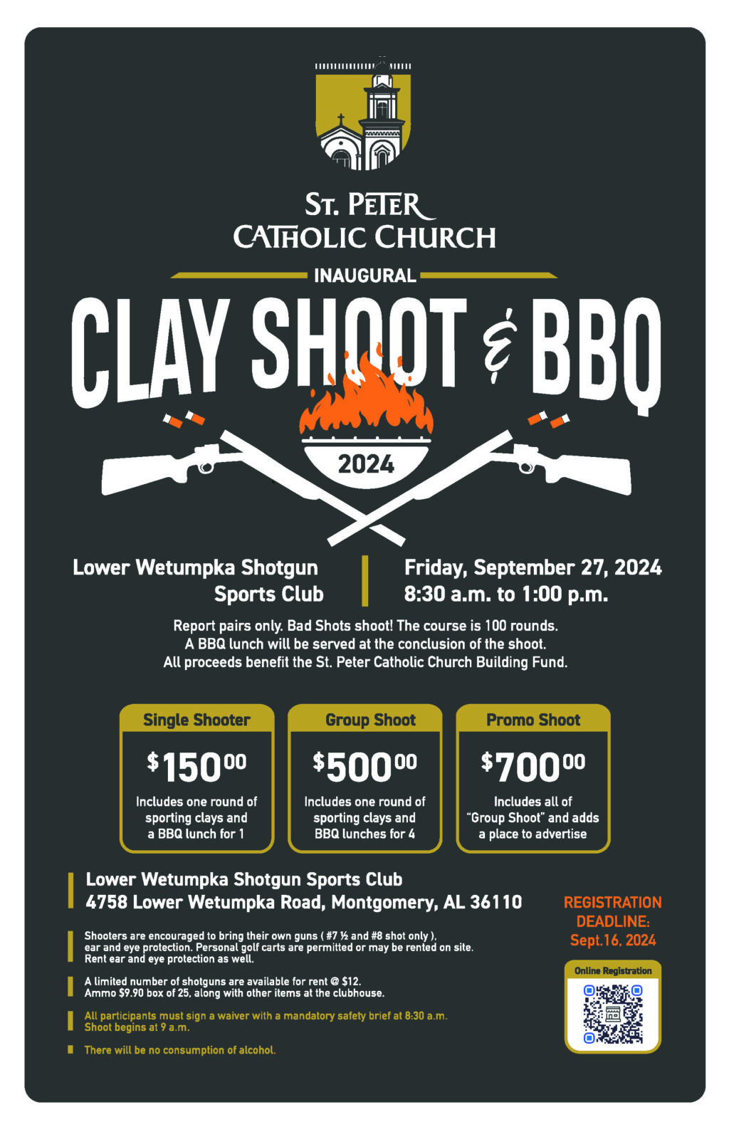 FinalStPeters_ClayShoot BBQ Poster.NS 43024 outlined